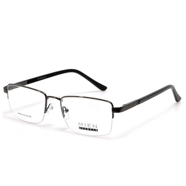 Men's Gray Metal Half-Rim Rectangle Eyeglasses - Jlur Optic 02021727