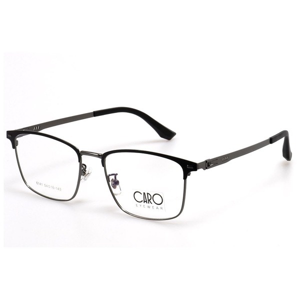 Men's Black Metal Browline/Clubmaster Glasses - Jlur Optic 02023390