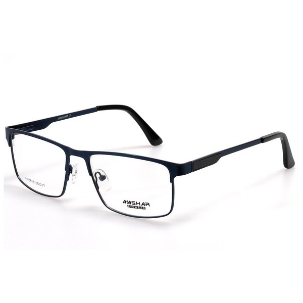 Men's Blue Metal Rectangle Eyeglass Frames - Jlur Optic 02020468