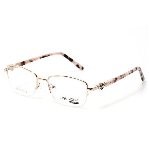 Gold Butterfly/Dragonfly Semi-Rimless Women's Eyeglass Frames - Jlur Optic 02023664