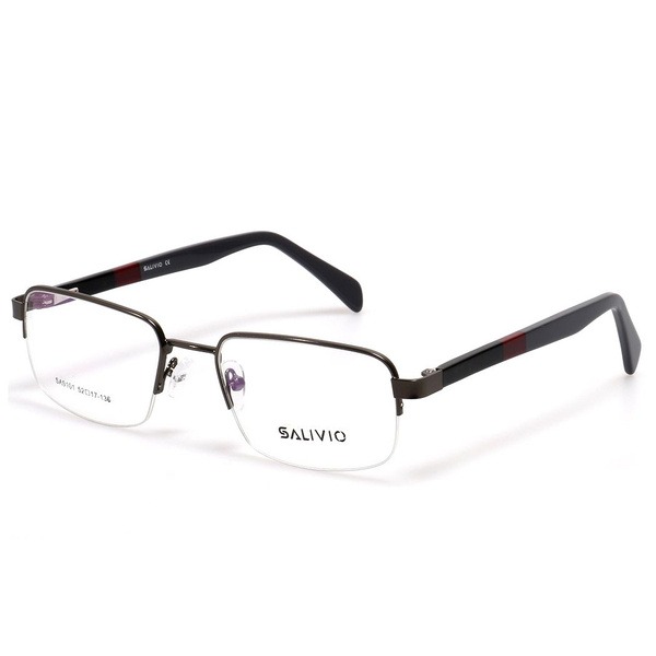 Unisex Semi-Rimless Oval Gray Jlur Optic Glasses (02022467)