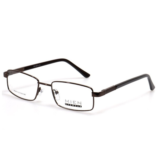 Unisex Brown Metal Rectangle Eyeglass Frames - Jlur Optic 02024253