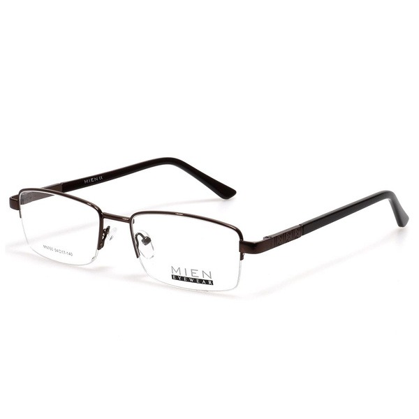 Men's Brown Metal Half-Rim Rectangular Eyeglass Frames - Jlur Optic 02024231