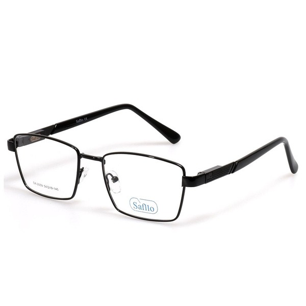 Men's Black Metal Rectangle Eyeglasses Frames - Jlur Optic 02023522