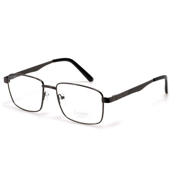 Men's Gray Metal Rectangle Eyeglass Frames - Jlur Optic 02022331