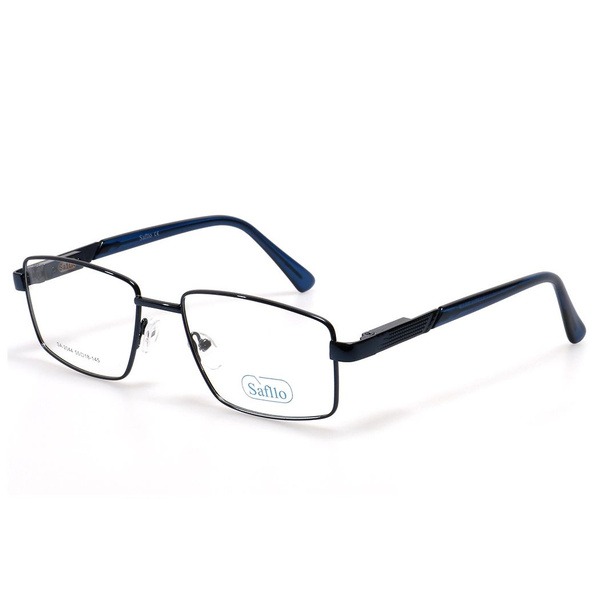 Men's Blue Metal Rectangle Eyeglass Frames - Jlur Optic 02024717