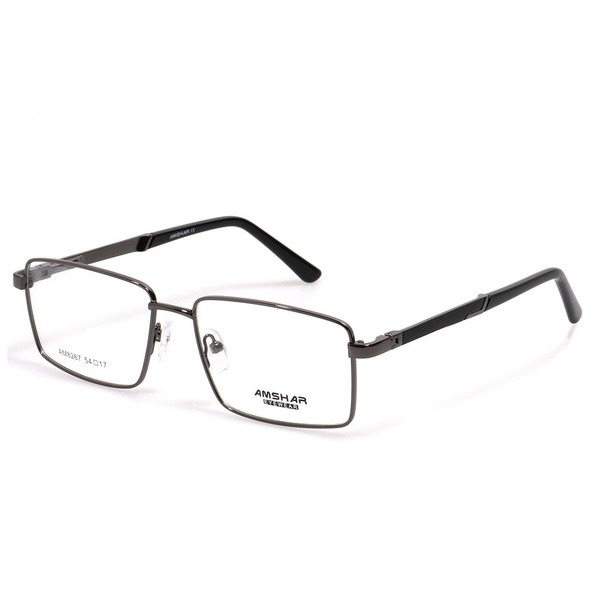 Men's Gray Metal Rectangle Eyeglass Frames - Jlur Optic 02022393