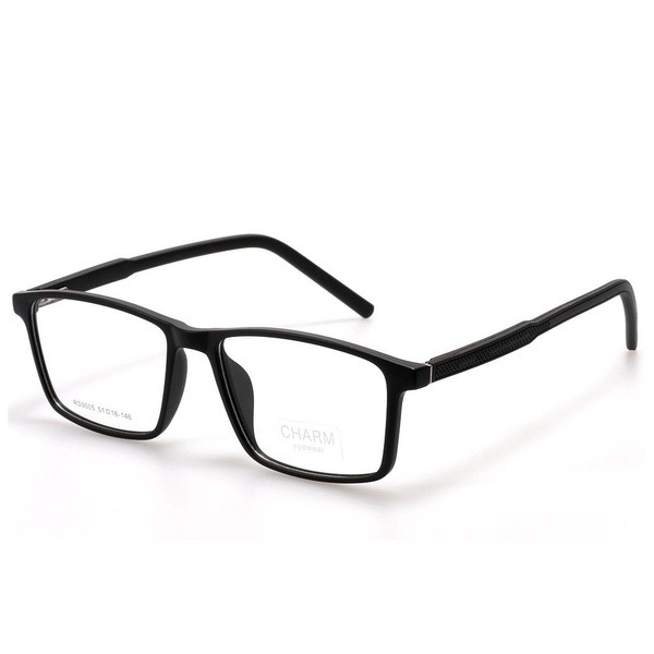 Men's Black Rectangular Plastic Eyeglass Frames - Jlur Optic 02022673