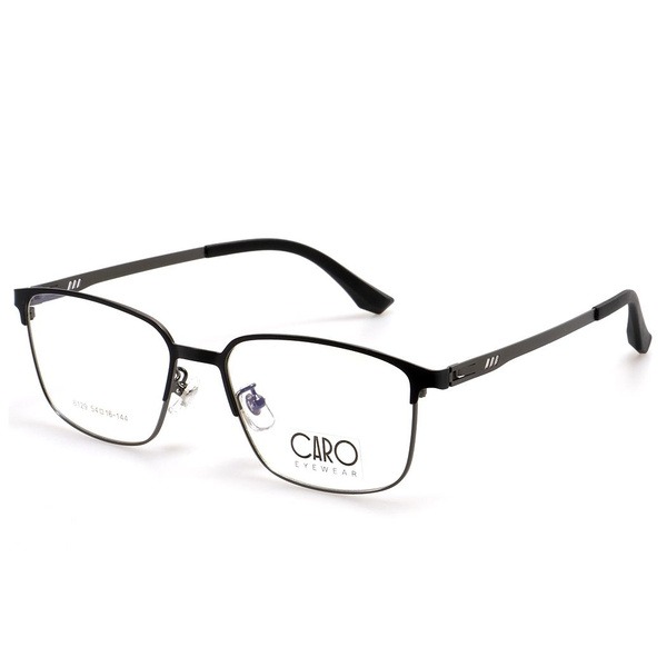 Men's Black Metal Browline/Clubmaster Eyeglasses - Jlur Optic 02023376