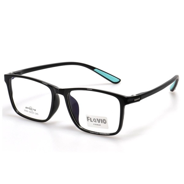 Men's Black Rectangular Plastic Eyeglass Frames - Jlur Optic 02024032