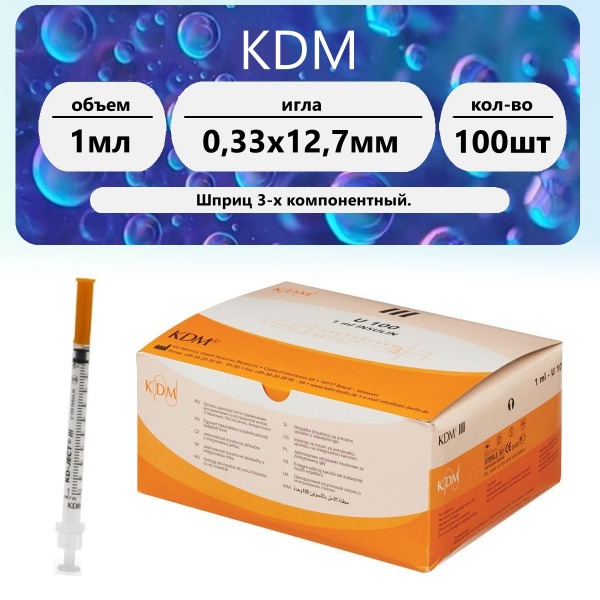 Insulin Syringes 1ml U-100 29G (100 Count)