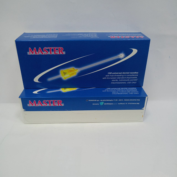 Master Carpule Needles: 100ct x 2 Packs (0.4x36mm, 0.3x25mm) - Italy