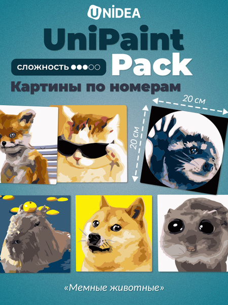 UniPaint Paint by Numbers Kits: Meme Animal Collection
