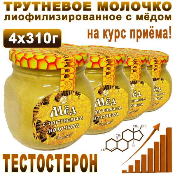 Lyophilized Drone Larvae Milk with Honey: 4 x 310g Course Pack