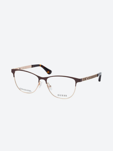 Women's GUESS GU288304953 Dark Brown Gold Eyeglass Frames