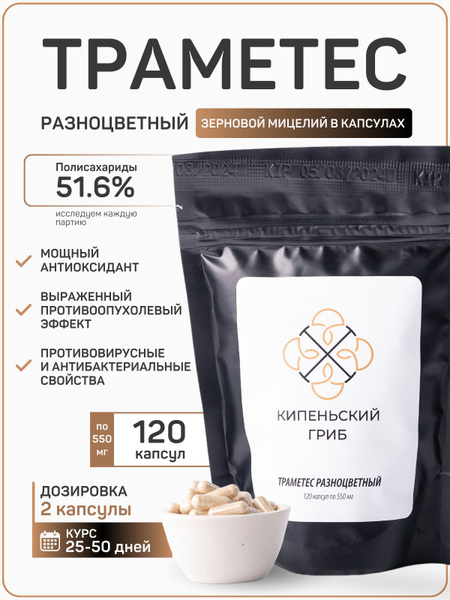 Turkey Tail Mushroom Mycelium Capsules (120 x 550mg)