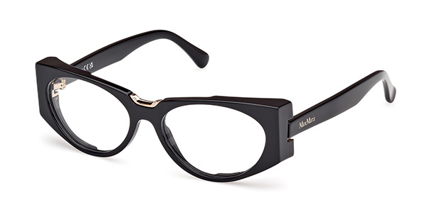 Max Mara MM 5158 001 Black Oval Plastic Women's Eyeglass Frames