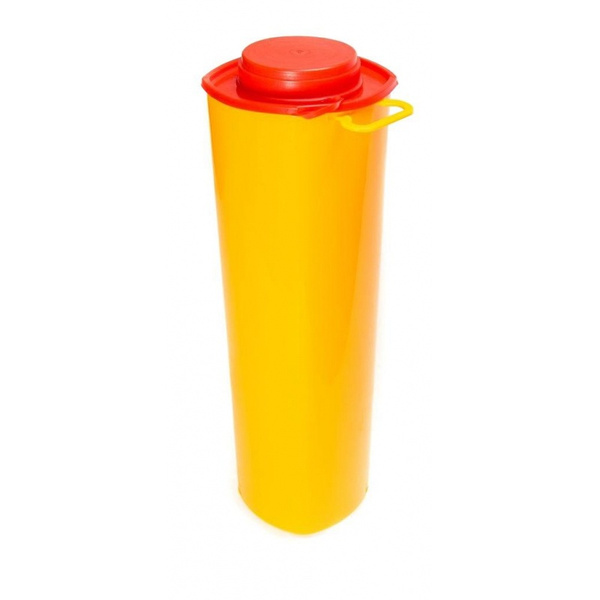 Yellow Medical Waste Containers with Needle Destroyer - Class B, 1.5L, 55 Count