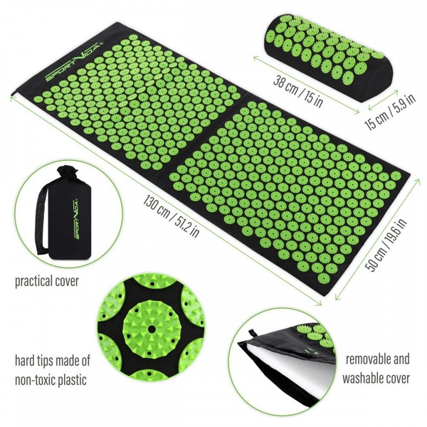 Acupressure Mat &amp; Pillow Set (130x50x2.5cm)