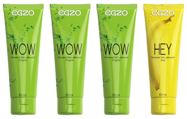 Egzo Wow &amp; Hey: 3x 100ml Gel + Anal Lubricant Set