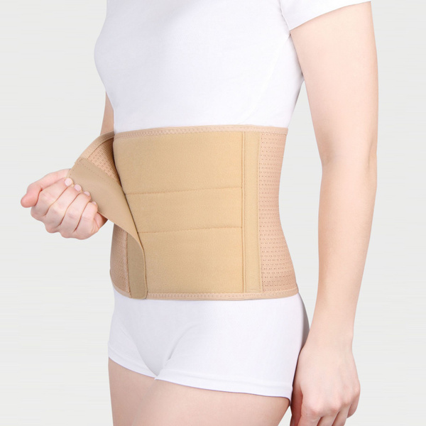 20cm Post-Surgical Support Belt with Detachable Design (Beige, XL)