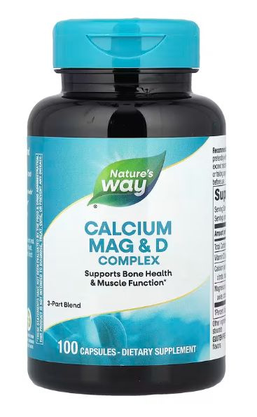 Nature's Way Calcium, Magnesium & Vitamin D3: 100 Capsules for Bone, Muscle, Nerve & Immune Support