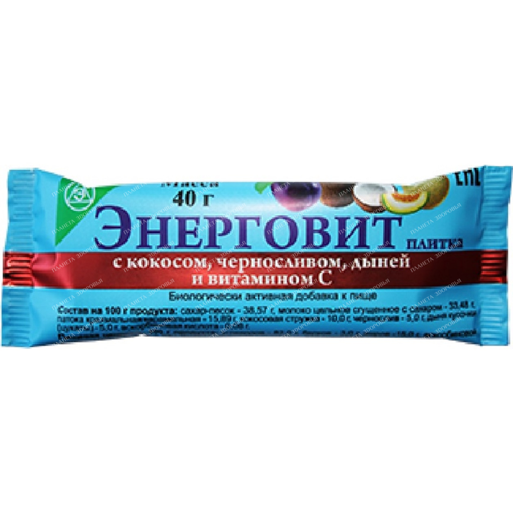 Energovit with coconut prune melon and vitamin C 40g