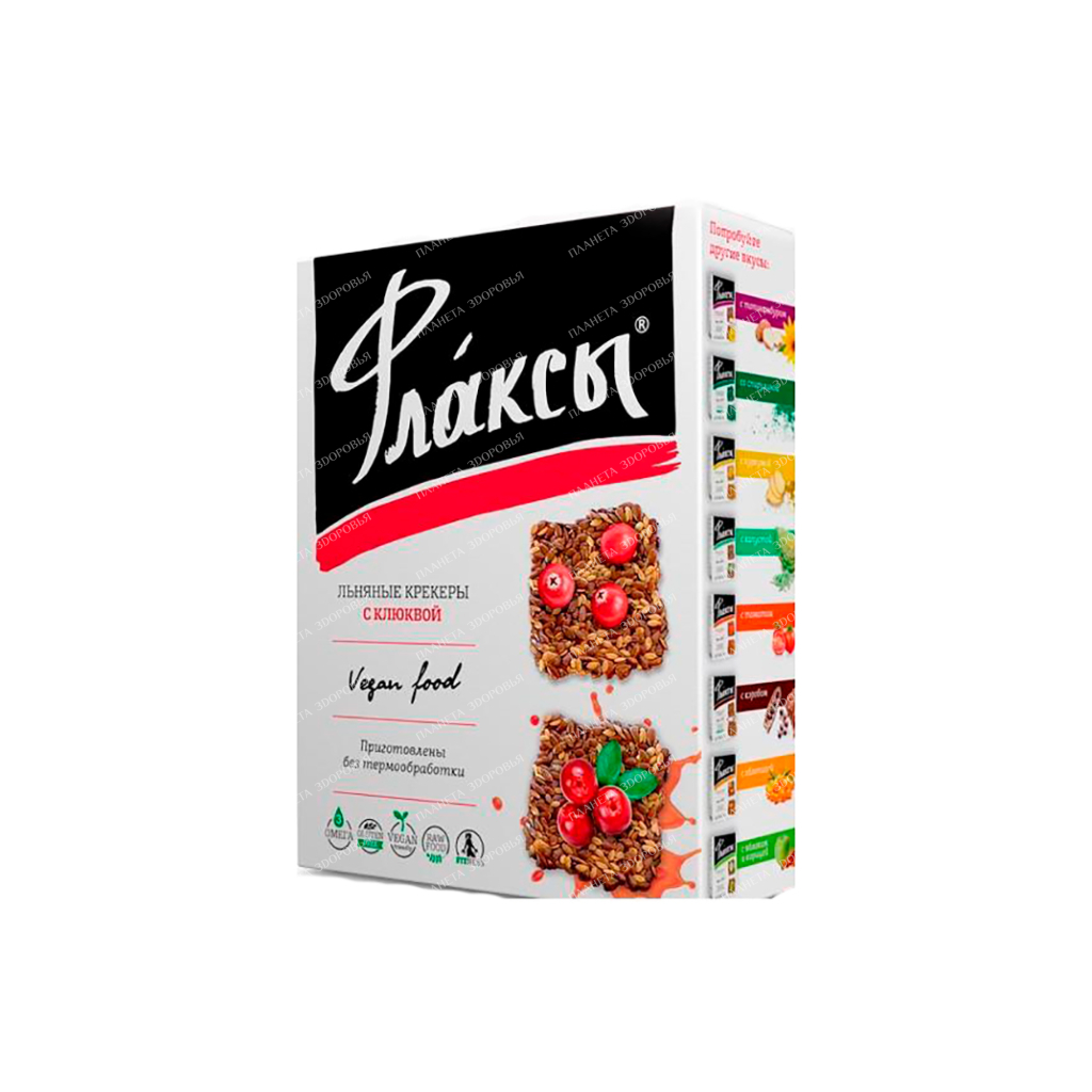 Flax crackers with cranberries "Health Compass", 120g