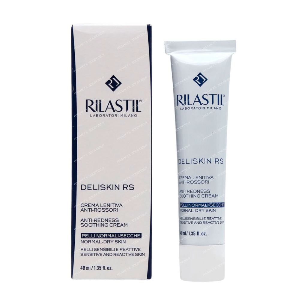 Rilastil DELISKIN RS Calming Anti-Redness Cream for Normal to Dry Allergy-Prone Skin, 40 ml