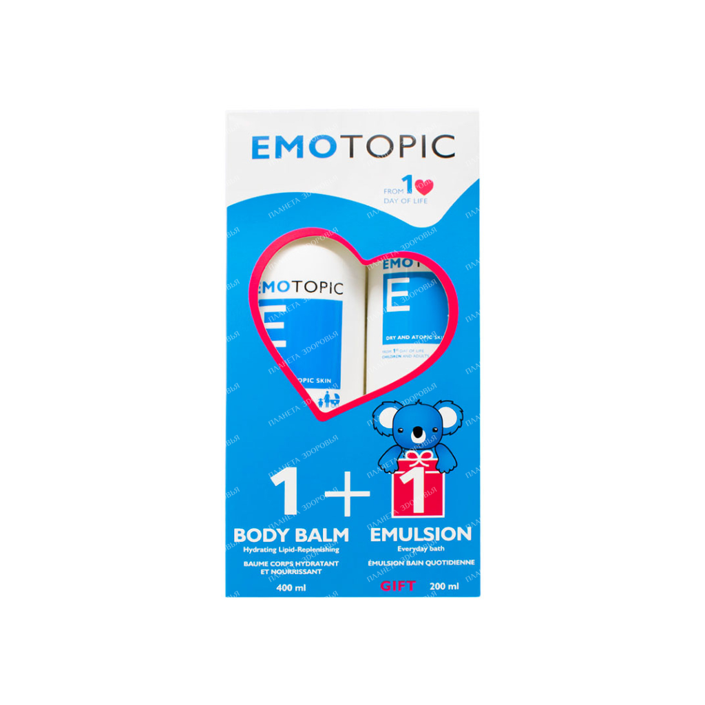 Pharmaceris E Set Moisturizing body balm to restore the lipid barrier of the skin of the days of life, for children and adults), 400ml + Softening emulsion for daily. taking a bath (from the first days of life, for children and adults), 200 ml