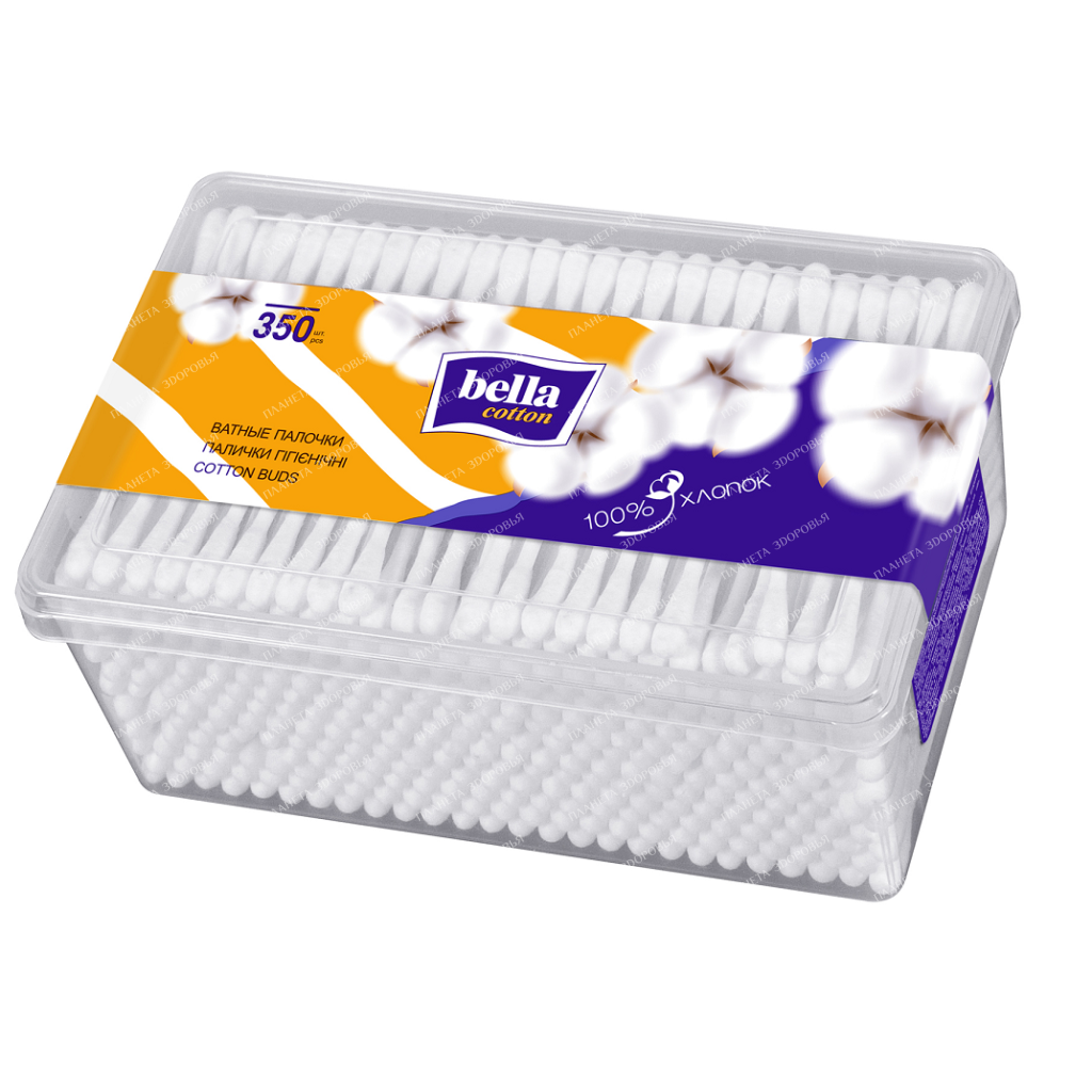 Bella cotton Cotton swabs (plastic rectangular packaging) 350 pcs