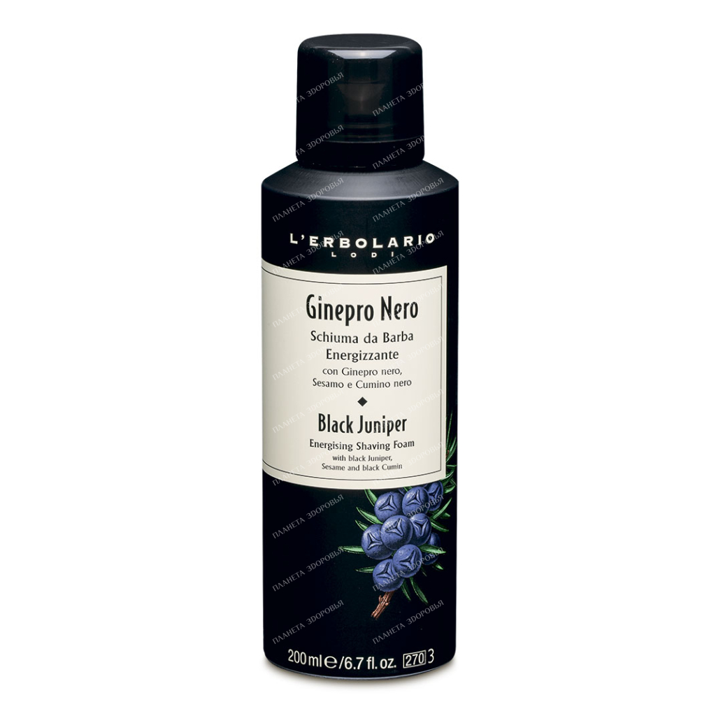 L'Erbolario "BLACK JUNIPER" Energizing shaving foam 200 ml