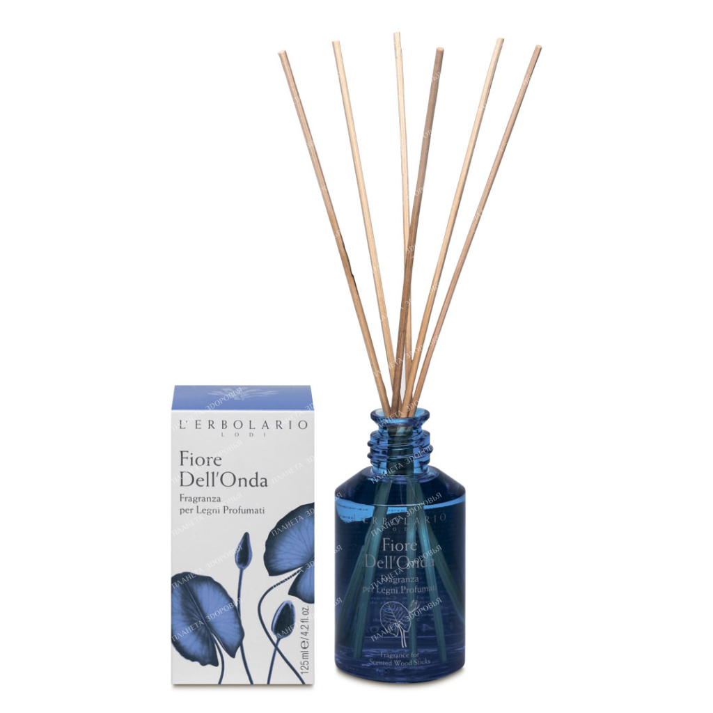 L'Erbolario "BLUE LOTUS" Scented solution for impregnating rattan sticks, 125 ml