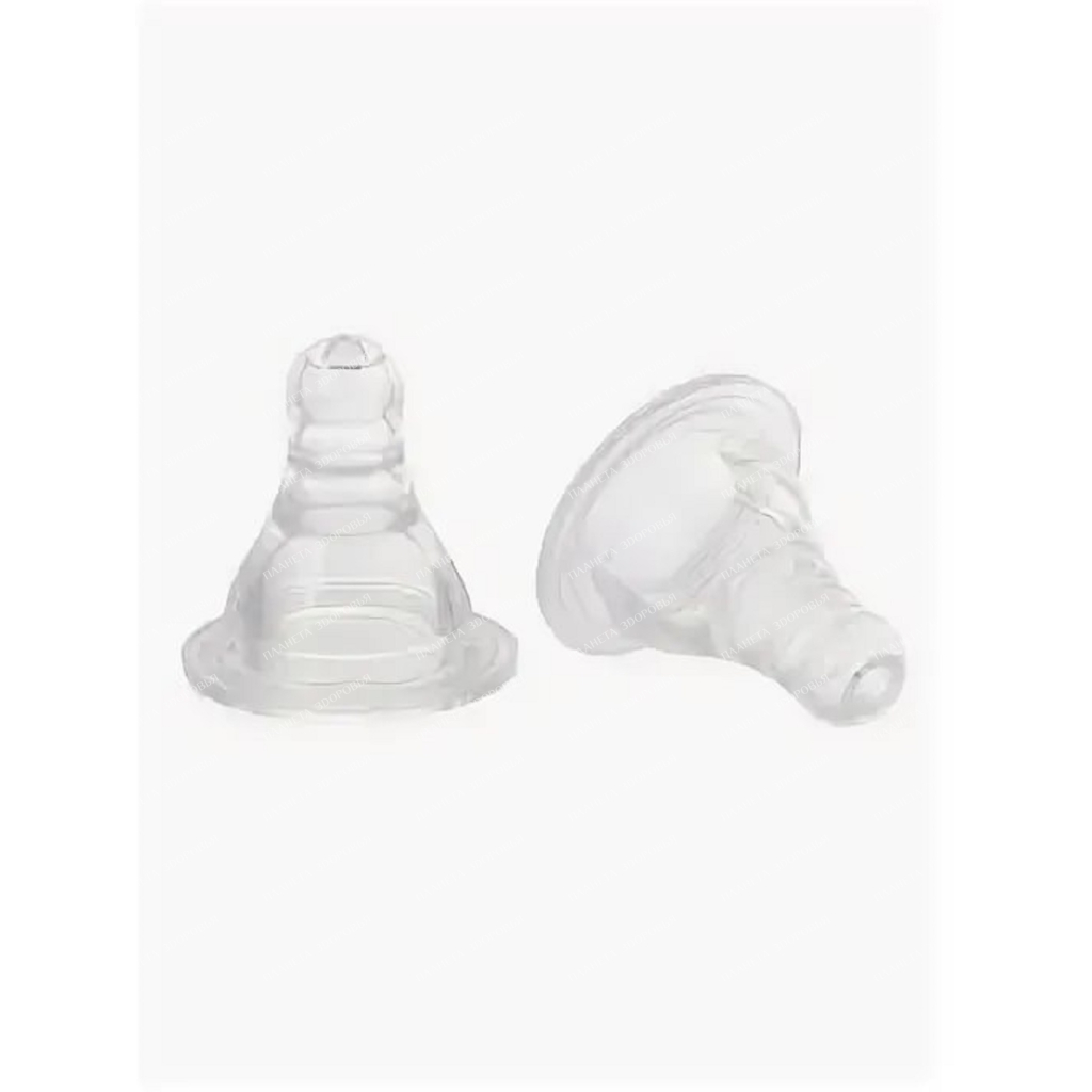 POMA Milk silicone nipple (classical shape middle flow) 4+, art. 2511, 2 pcs