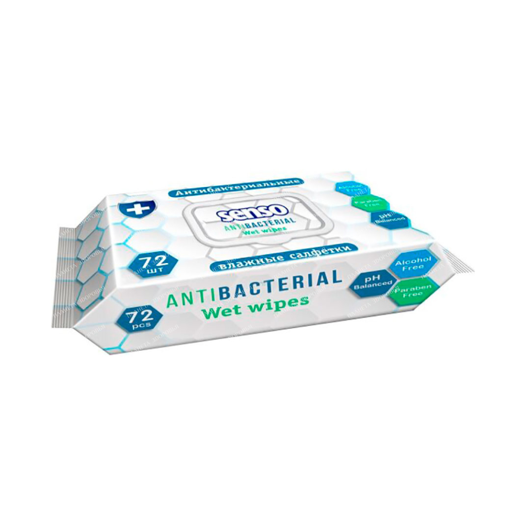 SENSO antibacterial wet wipes 72 pcs