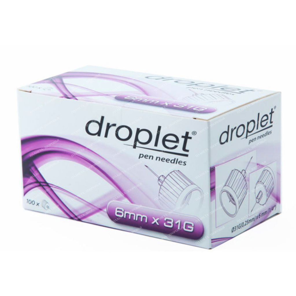 Insulin needles for syringe pens DROPLET No. 100 6mm * 31G