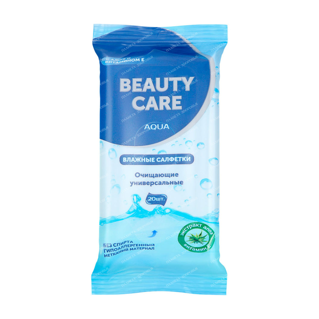 BC Beauty Care Universal cleansing wet wipes with Aloe extract and vitamin E 20pcs