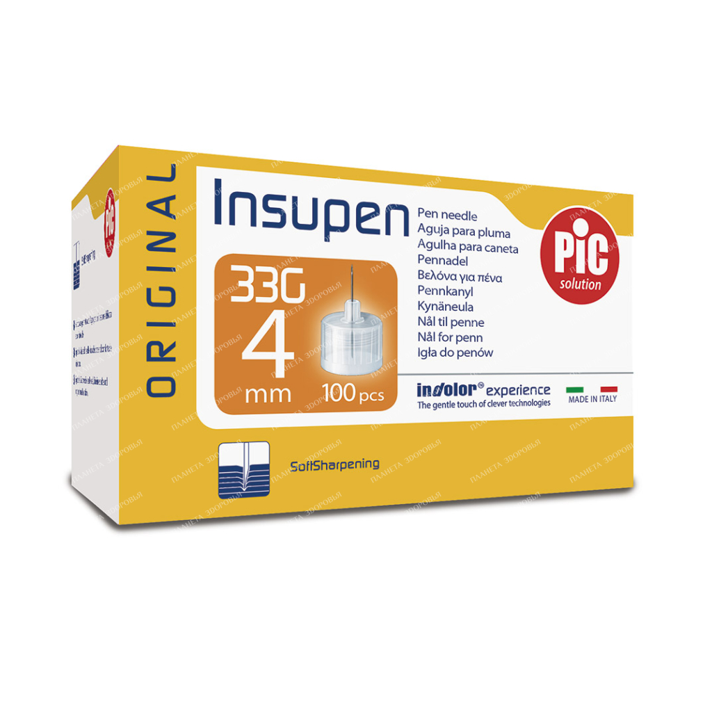 Needle for insulin syringe pens size G33 (0.20mm x 4mm) No. 100