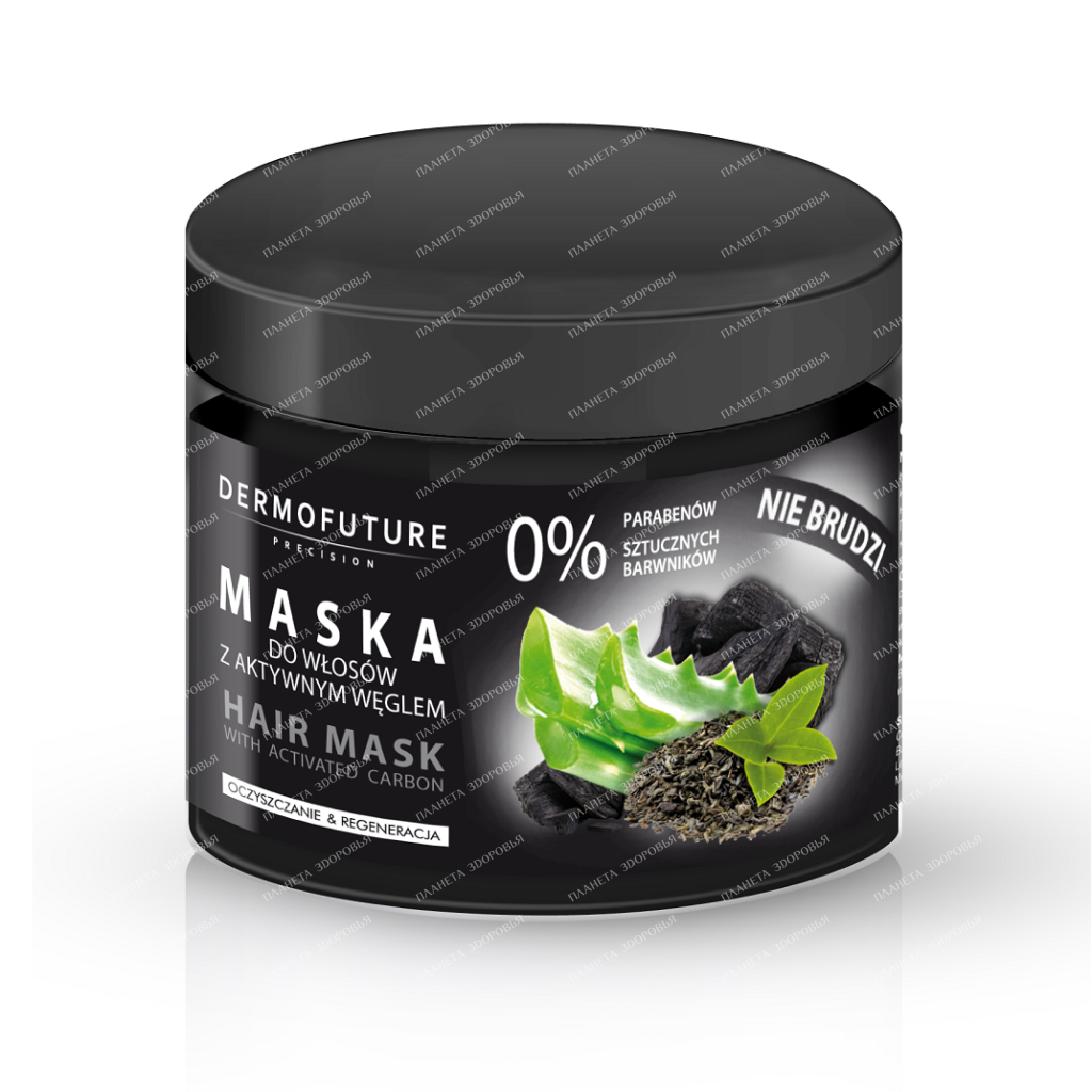 DermoFuture Activated Charcoal Hair Mask, 300 ml