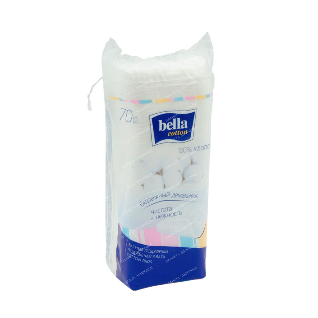 Bella cotton Cotton pads 70 pcs (square)