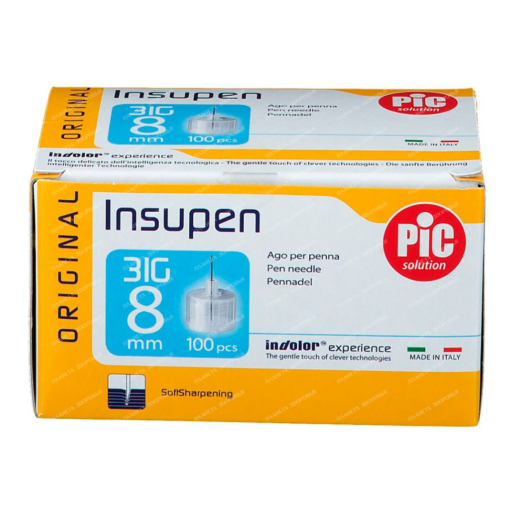 Needle for insulin syringe pens size G31 (0.25mm x 8mm) No. 100