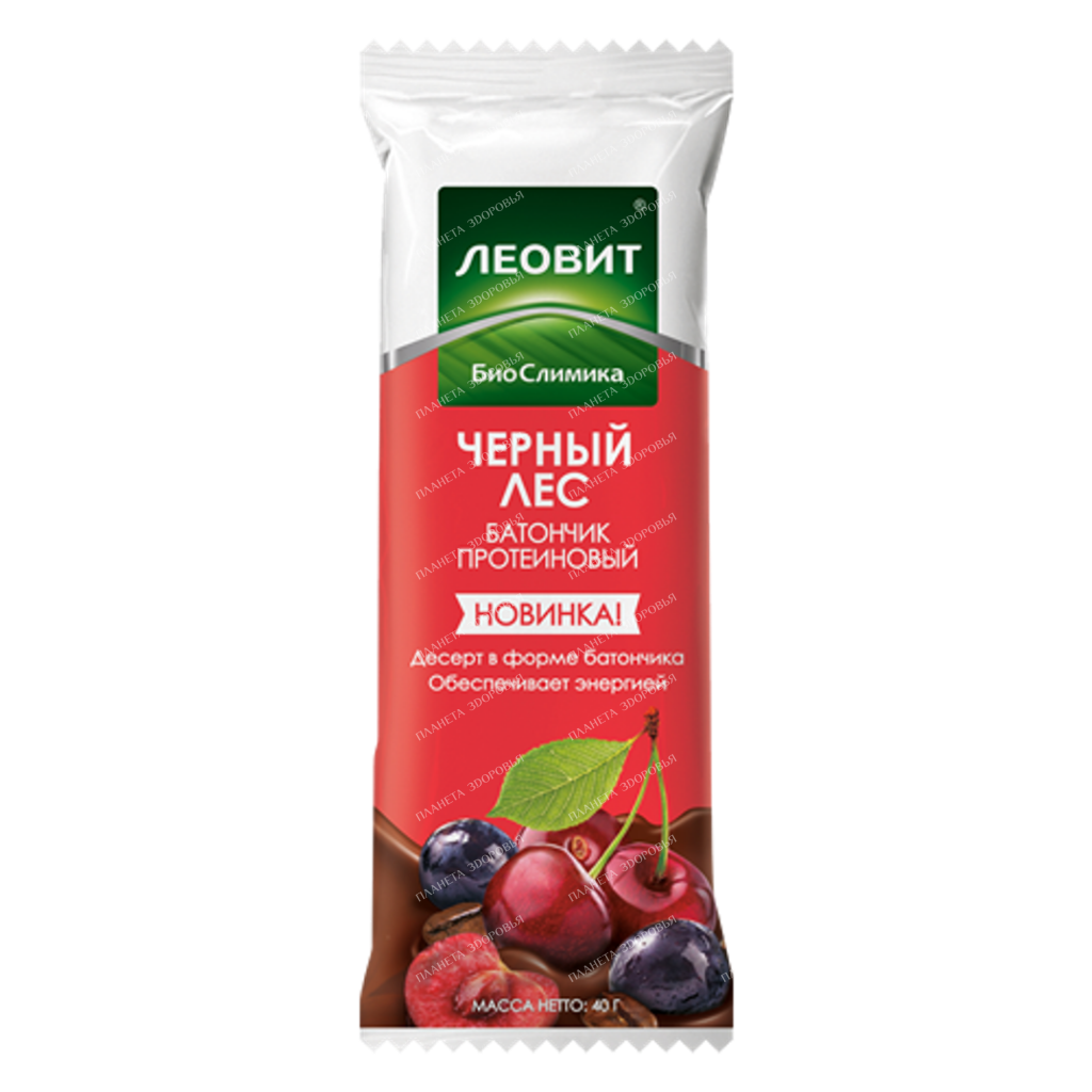 Protein bar "Black Forest". Packing 40 g. Specialized food product for preventive dietary nutrition