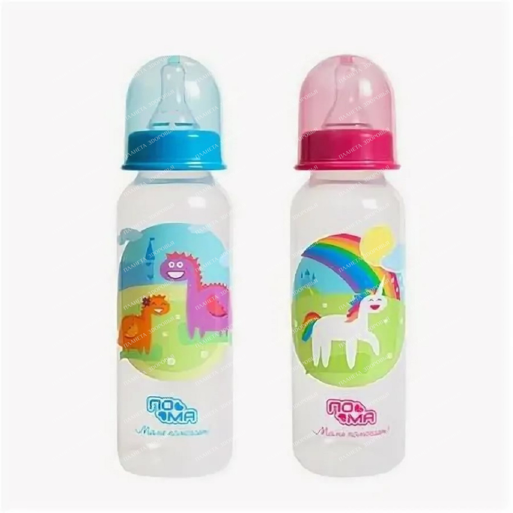 POMA Feeding bottle "Dream" with milk silicone nipple (fast flow) 6+, art 4210, 250 ml, 1 pc