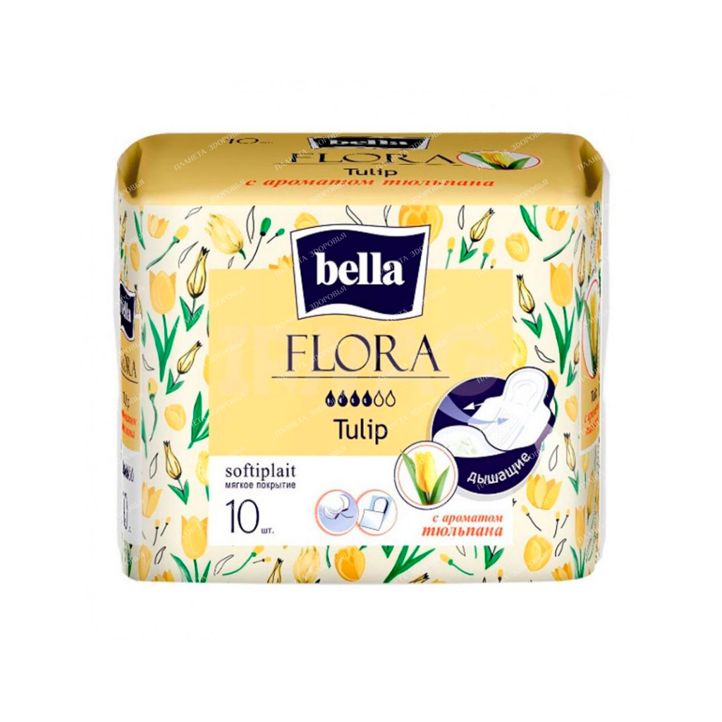 Bella FLORA Tulip Women's absorbent pads with tulip scent 10 pcs
