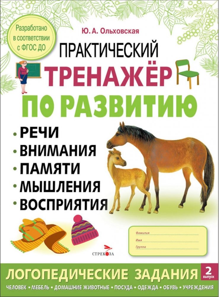 Практический тренажер по развитию речи, внимания, памяти, мышления, восприятия. Выпуск 2. Рабочая тетрадь | Practical Workbook for Speech, Attention, Memory, Thinking, and Perception Development. Issue 2.