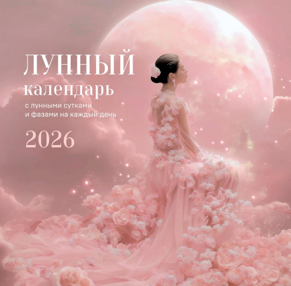 Лунный календарь с лунными сутками и фазами на каждый день. Календарь настенный на 2026 год | Lunar Calendar with Moon Days and Phases for Every Day. Wall Calendar for 2026