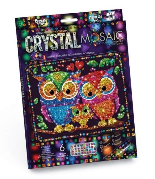 Набор креативного творчества "Crystal Mosaic. Совы" | Crystal Mosaic Creative Craft Set – Owls