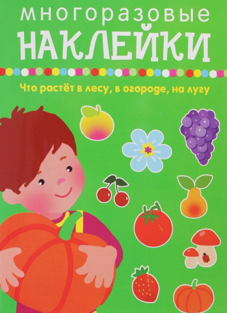 Что растёт в лесу, в огороде, на лугу. Многоразовые наклейки | What Grows in the Forest, Garden, and Meadow: Reusable Stickers