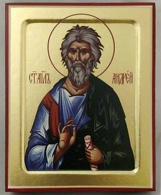 Икона апостола Андрея Первозванного на дереве | Icon of Apostle Andrew the First-Called on Wood