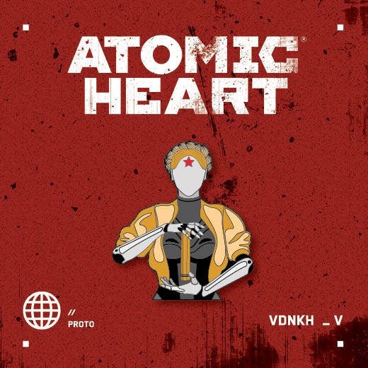 Значок металлический Atomic Heart. Близняшка | Atomic Heart Metal Pin. Twinny